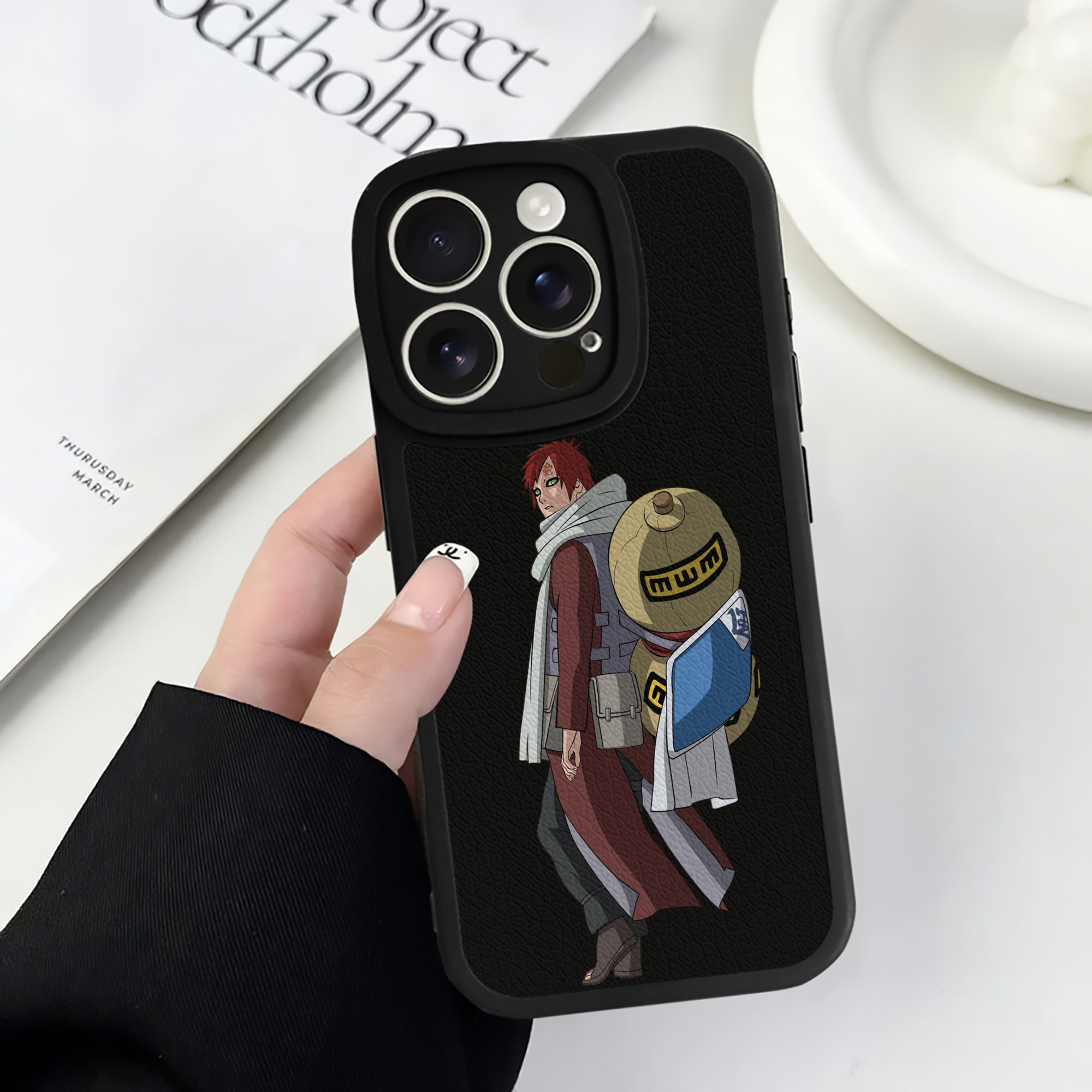 （画像用） NARUTO -ナルト- ガアラ Gaara 【iPhone 16シリーズ対応】シリコンスマホケース（レザー調） 材質：シリコン
